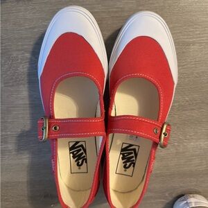 Vans Red Mary Jane Sneakers NWOT